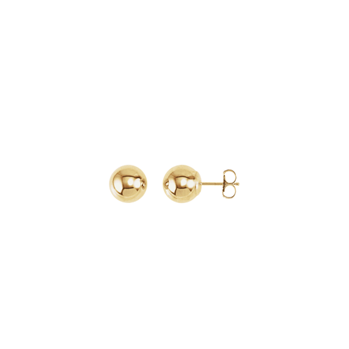 Shiny gold ball earrings - 14k solid gold